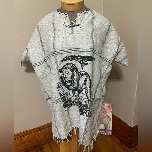 African “Lion’’ Unisex Woven Kikoy Short Sleeved Size XXL - Picture 1 of 9